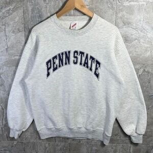 Vintage 90s striped Penn State crewneck sweatshirt Woman's Large Jerzees